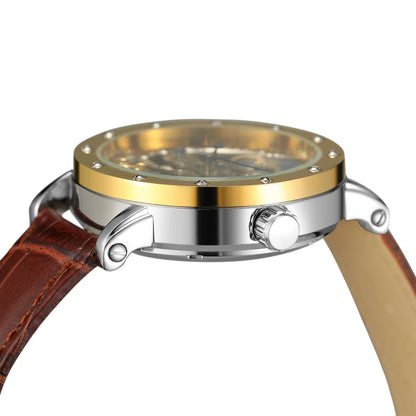 Orologio da polso meccanico automatico SKROX da uomo, modello scheletrato con funzione GMT, fasi lunari e tourbillon – Orologio di lusso di alta gamma, elegante e originale.
