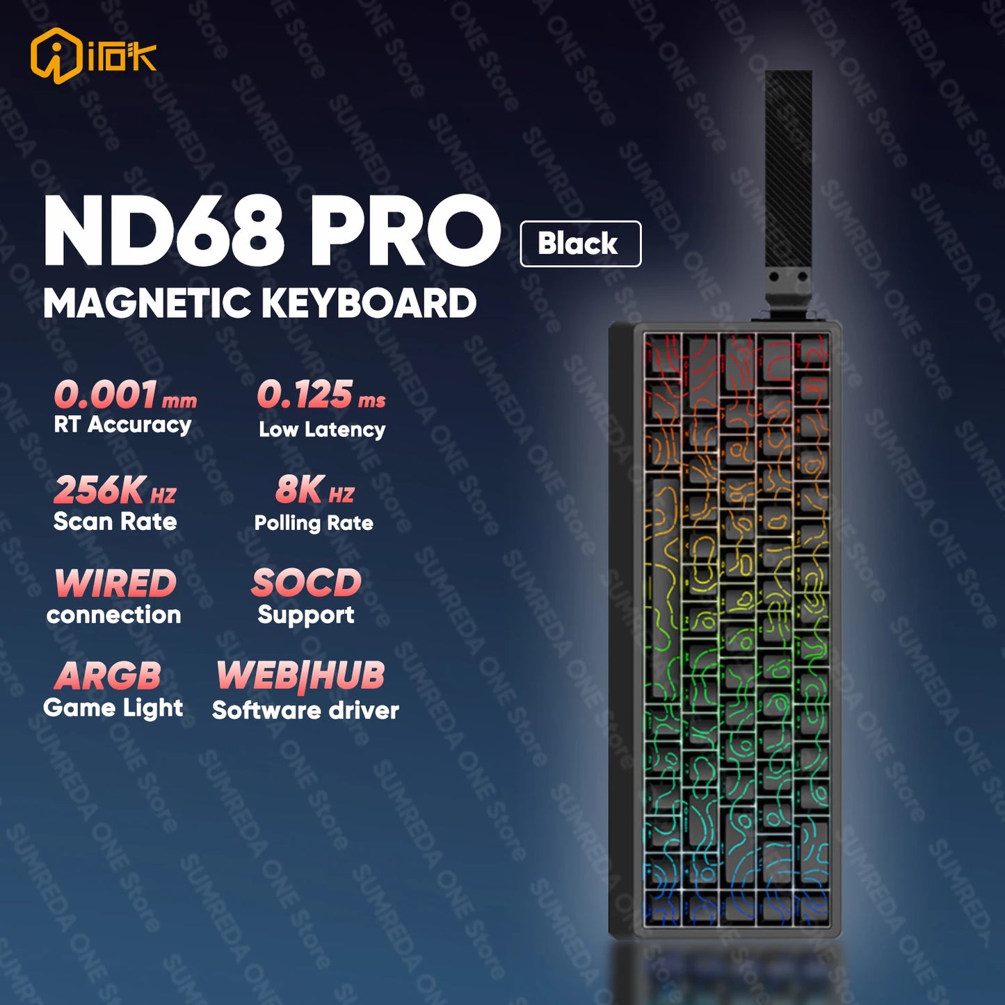IROK ND63 Max ND63 Ultra ND68 Pro Gaming Magnetic Mechanical Keyboard 60% Layout RT0.001mm 8K 0.125ms Delay Wired Gamer Keyboard