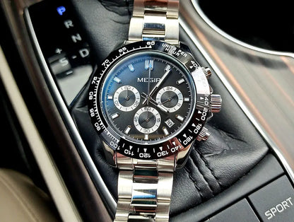 Orologio da uomo MEGIR, marchio di lusso, orologio sportivo al quarzo, bracciale in acciaio inossidabile, impermeabile, cronografo, orologio da polso