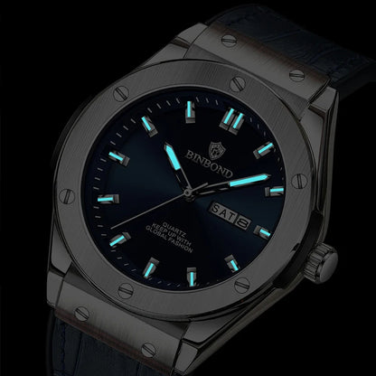 Montre en cuir pour homme, style décontracté et professionnel, montre de luxe pour homme, montres automatiques, montres-bracelets à quartz tendance pour homme, Relojes De Hombre