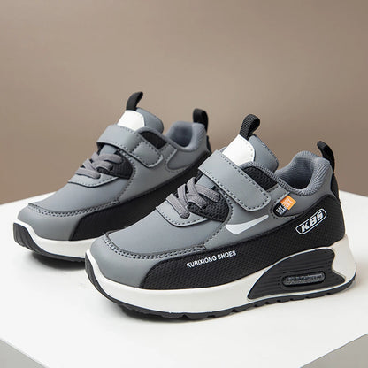 PU Leather Sport Shoes For Children Trend Fashion Kid's Sneakers Soft-soled Outdoor Boy's Girl's Running Shoes