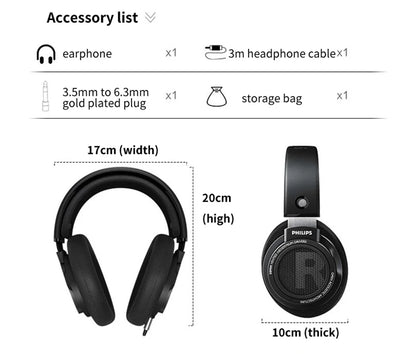 Philips SHP9500 HiFi Precision Stereo Headphones for Music Mobile Computer Gaming Open HD Mic Call Wired Headset Original 100%