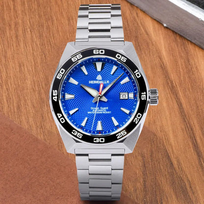 Heimdallr Monster GS Diver Men's Watch 43mm Blue Dial Sapphire Ceramic Bezel NH35 Automatic Movement Stainless Bracelet 20Bar