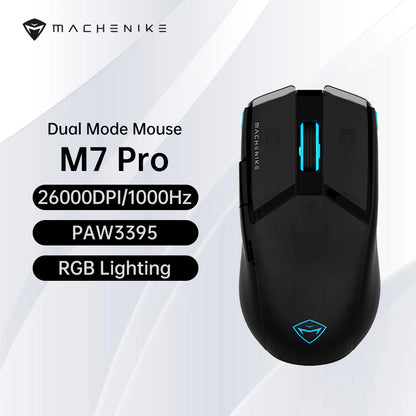 Machenike M7 Pro Gaming Mouse USB Wired 2.4GHz Wireless Mouse PAW3395 26000DPI 650IPS 7 Button 74g RGB For Laptop PC Mouse Gamer