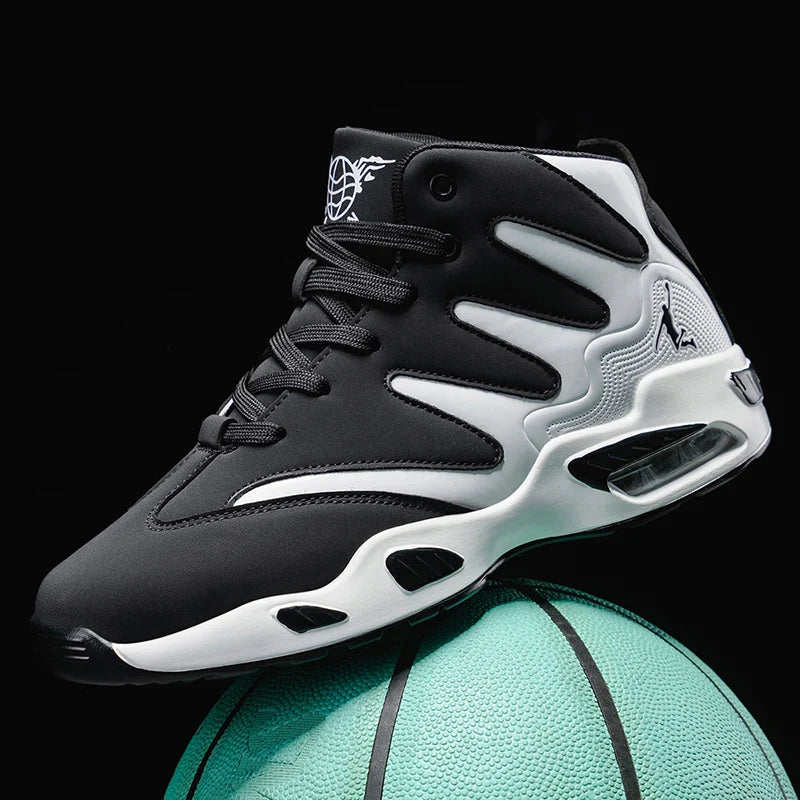 Chaussures de basketball montantes pour hommes, robustes et stables, baskets d'entraînement à lacets, unisexe, adaptées à la course, au sport, au basketball et à la marche. Cadeau idéal pour hommes, léger, confortable,