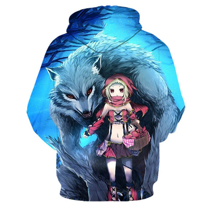 Mikiny s kapucí Animal Wolf s 3D potiskem pro muže i ženy, módní ležérní oversized pulovr, hip hop Harajuku streetwear hoodies
