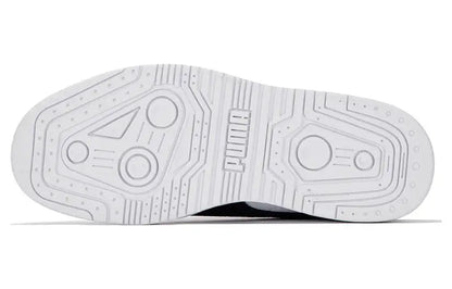 Baskets Puma Slipstream Lo Suede FS, modèle blanc et noir, 385694-02.