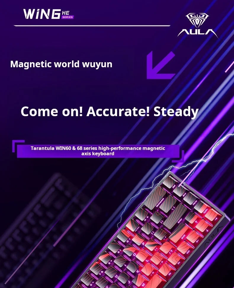 AULA WIN60 HE Wired Connection Magnetic Axis Keyboard RT Custom Mechanical Keyboard for E-sports Games 8K Polling Rate
