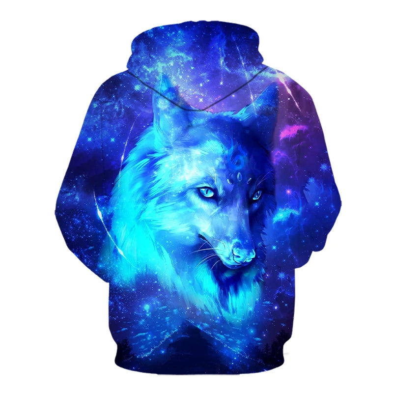 Mikiny s kapucí Animal Wolf s 3D potiskem pro muže i ženy, módní ležérní oversized pulovr, hip hop Harajuku streetwear hoodies