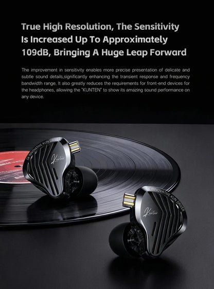 Kz Gk Kunten 1DD Dynamic Drive Earphone Hifi IEMs in ear Earbuds 2pin Detachable Cable Metal Gamer Audiophile headset