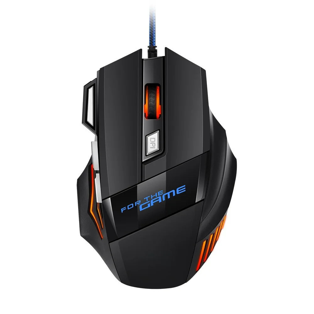 1 PC New Hyperspeed USB Gaming Mouse RGB Backlit Ergonomic Gaming Mice 7D Esports Wired Mouse for Laptop PC Gamer