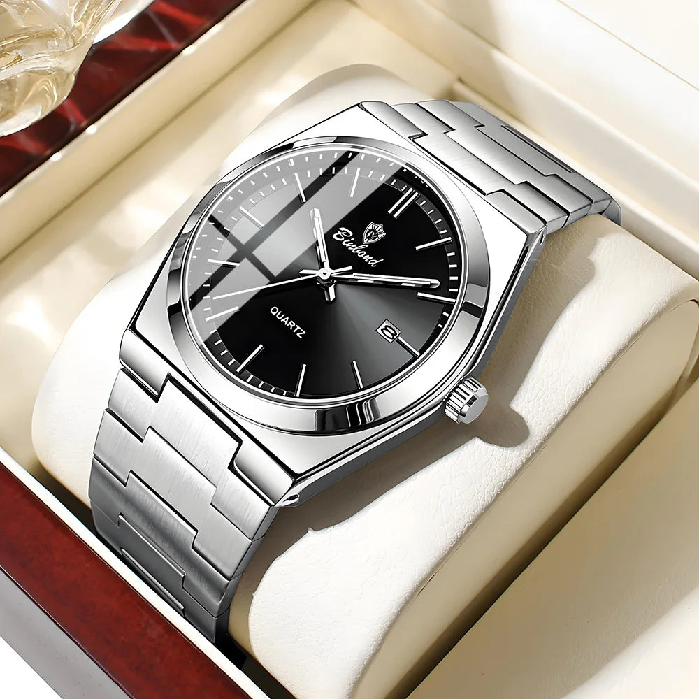Montre pour homme UTHAI, marque de luxe abordable, en acier inoxydable, avec calendrier, étanche, pour homme, affaires et loisirs, montre à quartz tendance