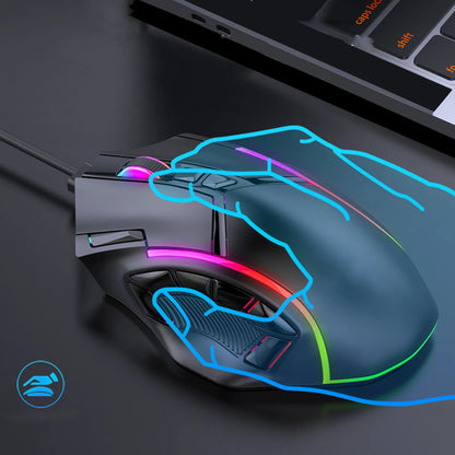 Gaming Mouse RGB Wired Mouse 12800DPI 12 Keys Macro Definition Computer Replacement Accessories Photoelectric Working