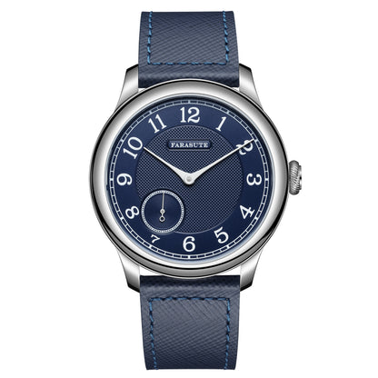 FARASUTE NEW Machinery Men Watch Salmon Dial St17 Manual Mechanical Watch Small Second Vintage Bonklip Bracelet