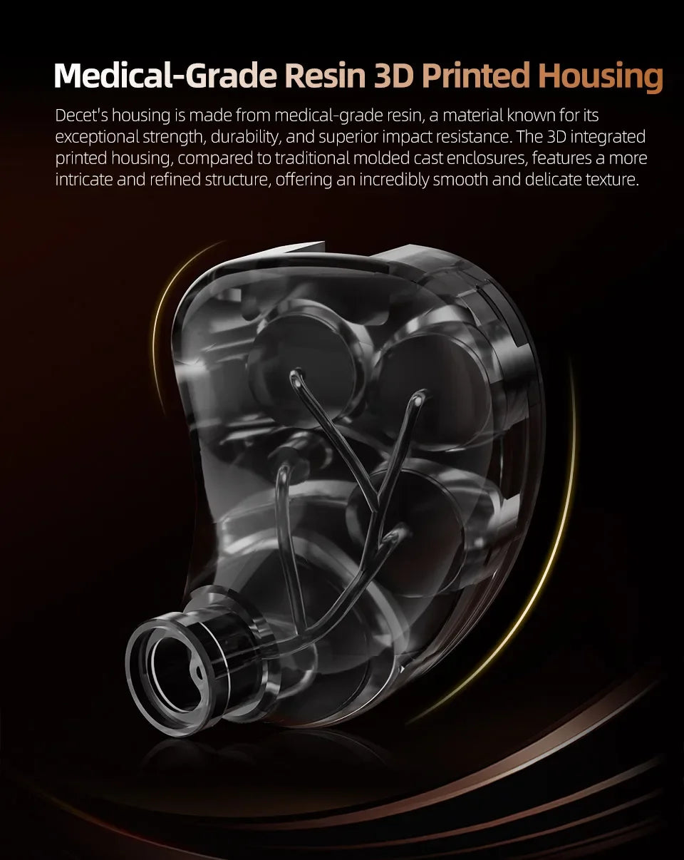KZ Decet 5DD Dynamic Drive Earphones Adjustable Earbuds 10 Unit Upgraded Drive HIFI in Ear Wired Music Headphones 2PIN Cables