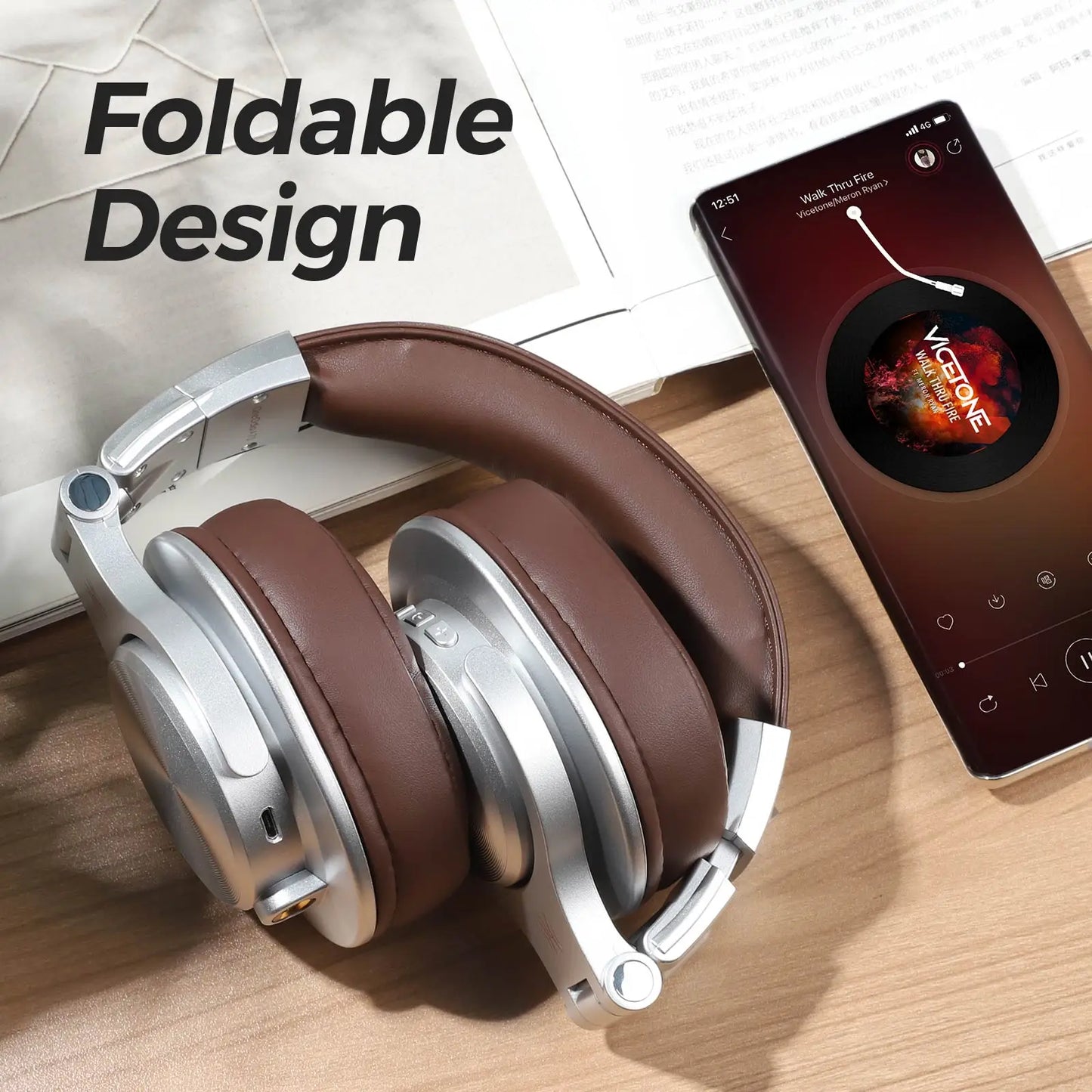 Oneodio Fusion A70 Wired + Wireless Bluetooth 5.2 Headphones For Phone With Mic Over Ear Studio DJ Headphone Recording Headset