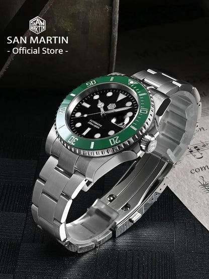 San Martin Upgraded Version 40mm Water Ghost Diver Watch Men's Luxury Automatic Mechanical Watches Sapphire Waterproof 200m SN0017