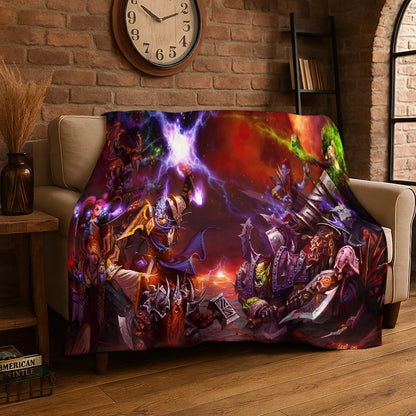 Demon Hunter Arthas World of Warcraft WOW Game Flannel Blanket Soft Warm Throw Blanket for Bedroom Living Room Bed Travel picnic