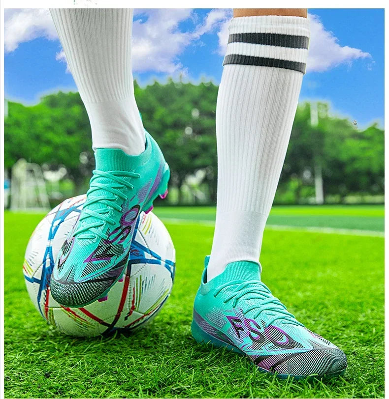 Nouvelles chaussures de football pour hommes FG, chaussures de football ultralégères, chaussures d'entraînement en plein air, chaussures de match de football, crampons longs antidérapants, livraison directe
