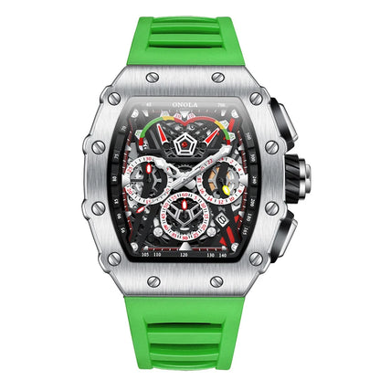 New Luxury Men Watch ONOLA Fashion Fully Automatic Mechanical Watches Man Unique Design Waterproof Tape Watch Wristwatch