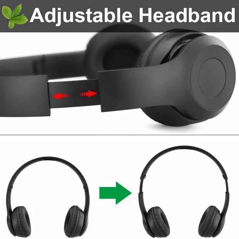 High Fidelity Bluetooth Wireless Headset, Clear Stereo Sound Over Ear Headphones with Built-in HD Mic, Stable Connection