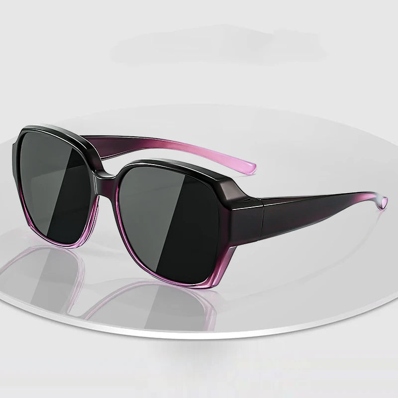 Fashion Round Polarized Sunglasses Cover Over Myopia Prescription Glasses Portable Men Women Vintage Fishing Driving Eyewear