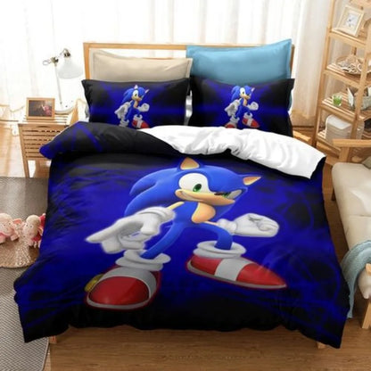 The Movie Sonics Printing Bedding Set Anime Digital Cartoon hedgehogs Duvet Cover Comforter Bed Youth Kids Girl Boys Gift