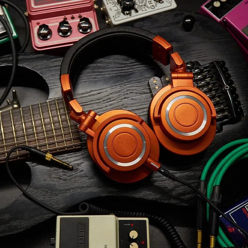 M50X HIFI Audio Headphones Professional Fully Enclosed Foldable Monitoring earphones Game Music Headset orange colour qualified