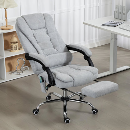 Massage and heated office chair, office chair, adjustable height, reclining back, 65x70x111-119cm, gray