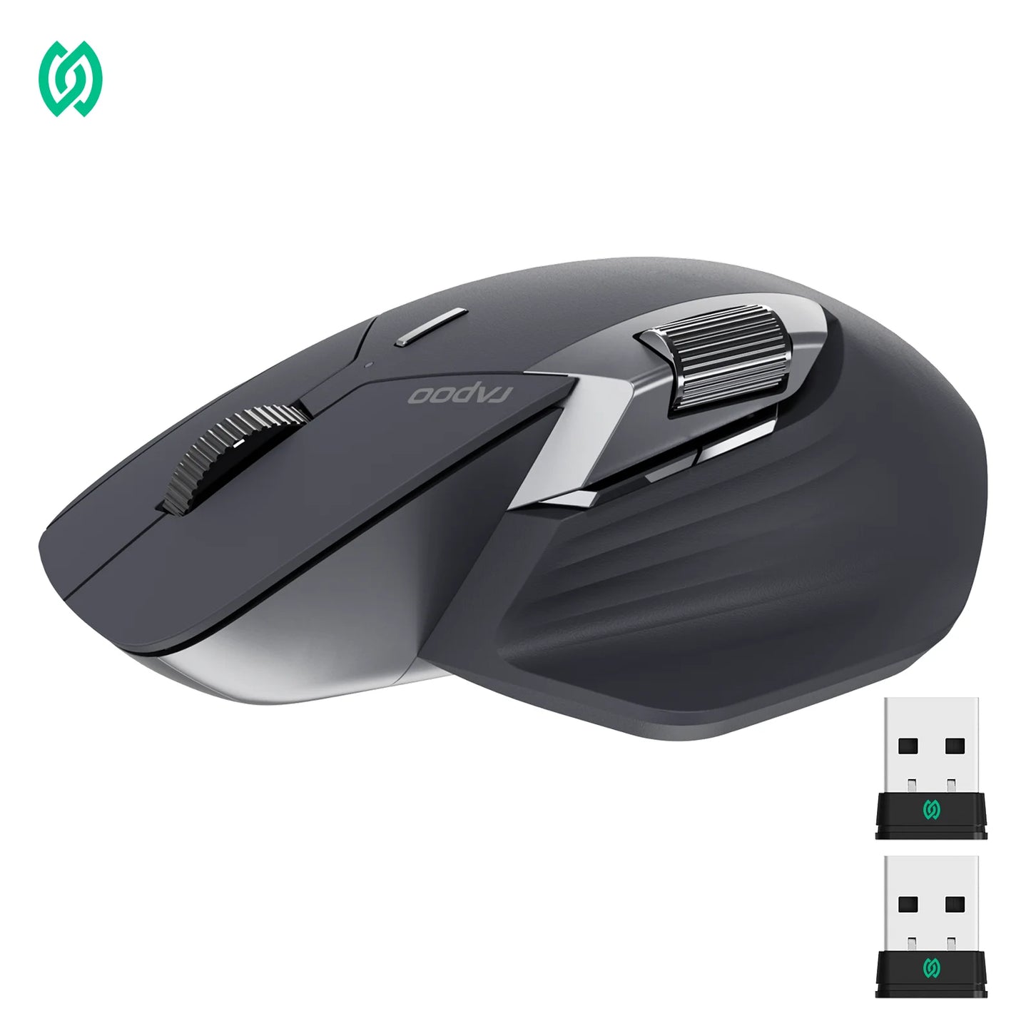 Rapoo MT760PRO Wireless Mouse NearLink + Bluetooth 5.0 Multi-Device 12000 DPI 2K Polling Rate Ergo for Work Gaming Quiet Clicks