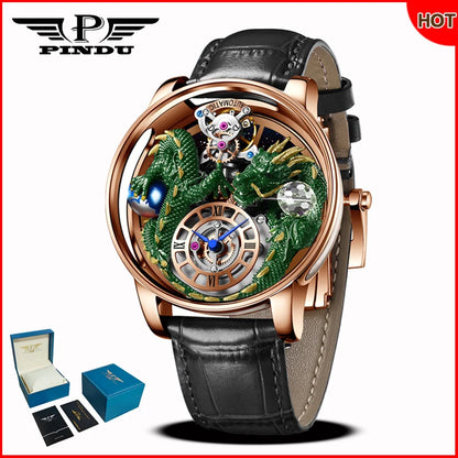 PINDU Design 2025 NEUE Herrenuhr Diamond Tourbillion Top-Marke Luxus Astronomia Quarzuhr für Herren Saphirglas wasserdichte Uhr