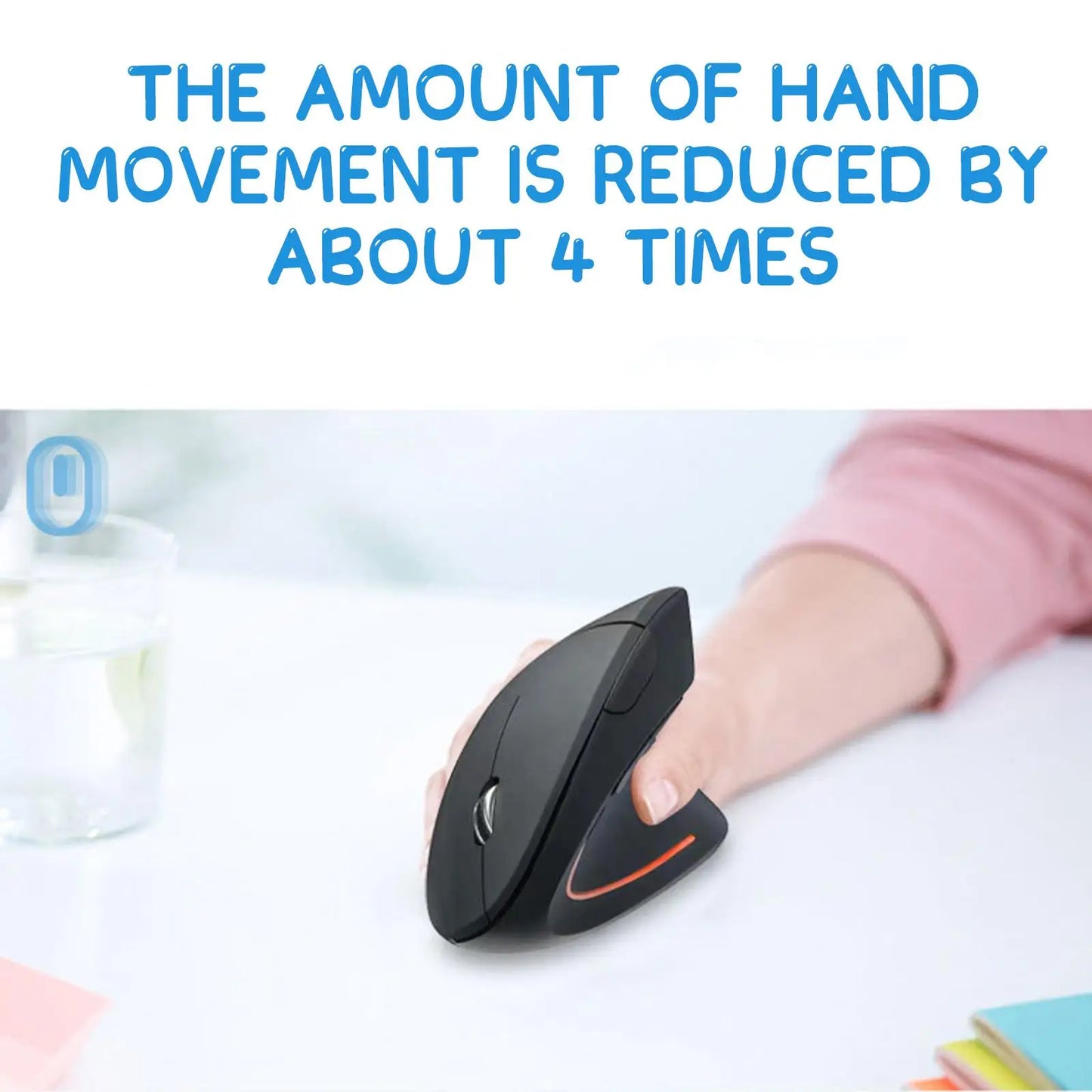 2.4G Wireless Mouse Vertical Game Mouse Ergonomics 1600DPI PC Laptop Office Mini Game Mouse