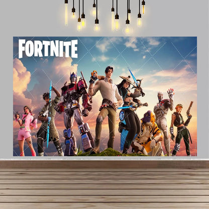 F-fortniteds Backdrop Poste  Boy Birthday Party Banner Kids  Birthday Cake Table Decor Party Supplies Photography Props Gift