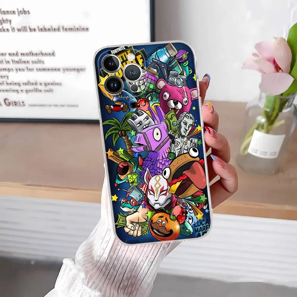F-Fortnites-Cools Phone Case For IPhone 17 16 15 14 13 12 11 Pro Max Plus Soft Cover Personalized DIY