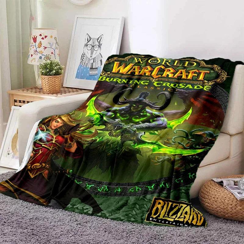 WOW, World of Warcraft Demon Hunter, Lich King, pătură din flanel pentru pat, dormitor, canapea, picnic, pătură pentru exterior și timp liber