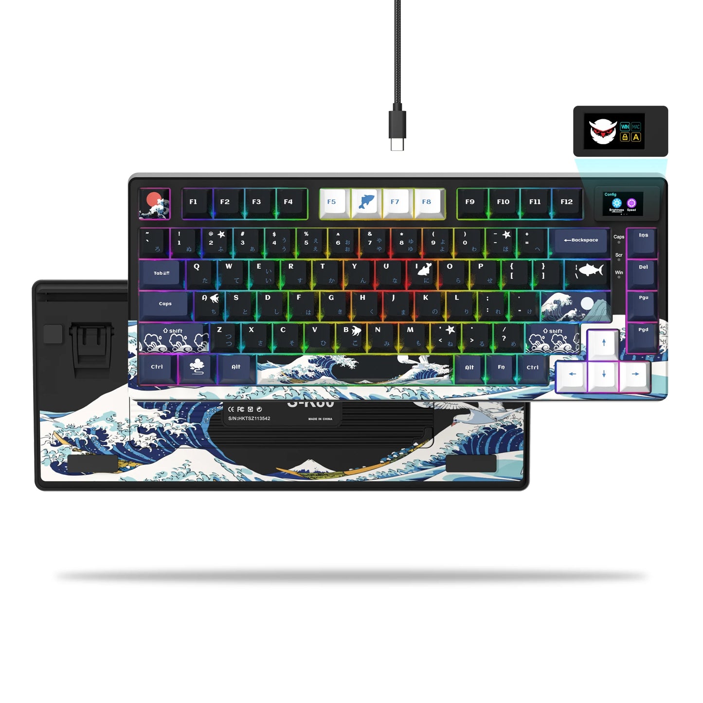 Womier SK80 Green 75% Keyboard with Color OLED Display Mechanical Gaming Keyboard Gasket Mounted RGB Hot Swap Custom Keyboard