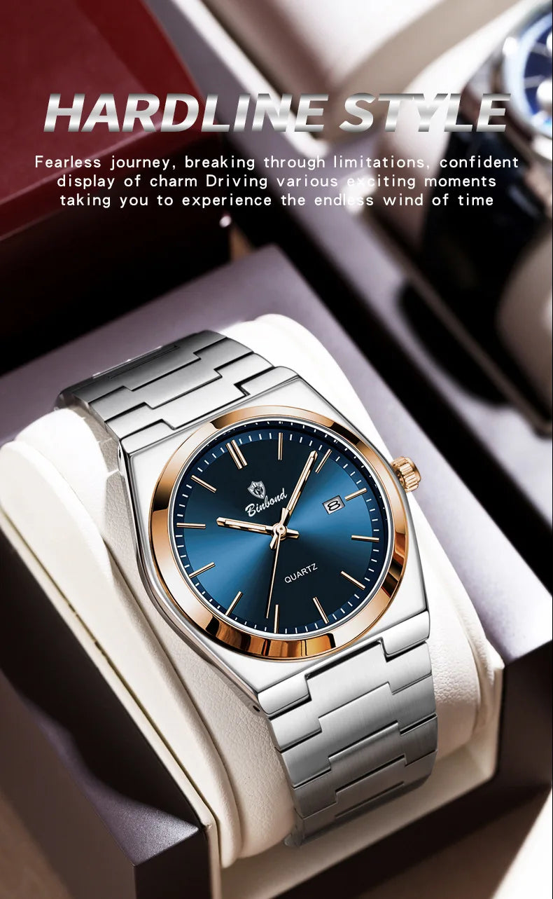 Montre pour homme UTHAI, marque de luxe abordable, en acier inoxydable, avec calendrier, étanche, pour homme, affaires et loisirs, montre à quartz tendance