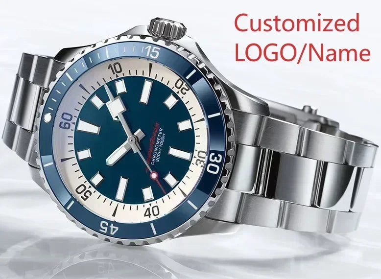 A11 Store Customized Watch Super ocean Mens Automatic Mechanical Watch Stainless Steel  Black Blue Ceramic Bezel 44mm
