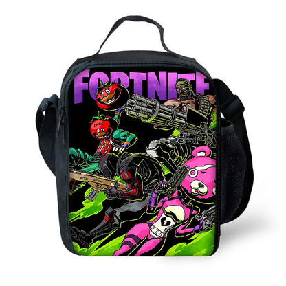 Детска изолирана чанта F-FortniteS с голям капацитет за гореща храна, за момчета, момичета и ученици, за пикник на открито, многократна термо охладителна кутия за обяд