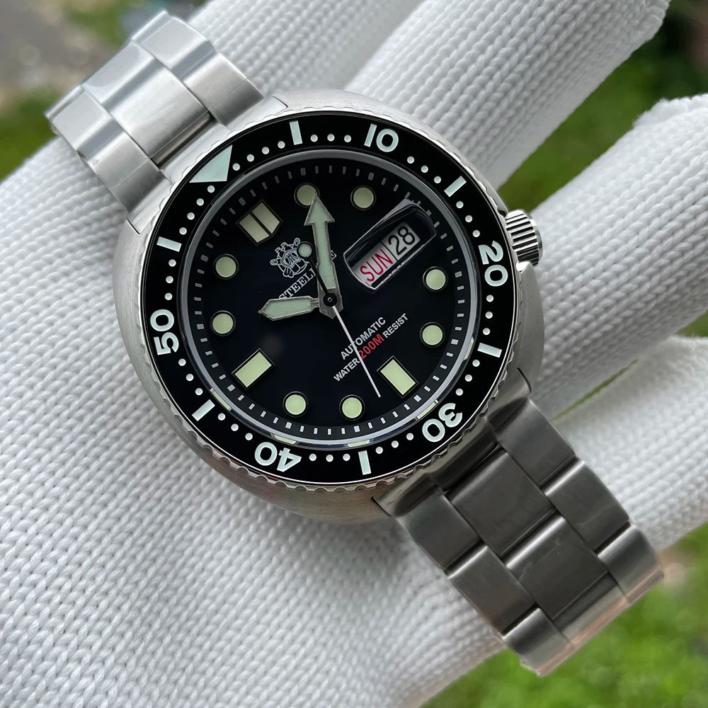 STEELDIVE Brand Classic Design SD1972 45mm Case Ceramic Bezel Sapphire Glass NH36 Automatic Movement Day and Date Sports Watches
