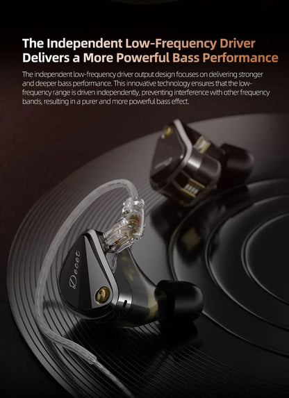 KZ Decet 5DD Dynamic Drive Earphones Adjustable Earbuds 10 Unit Upgraded Drive HIFI in Ear Wired Music Headphones 2PIN Cables