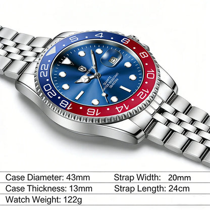 QINGXIYA Montres de luxe à quartz pour homme en acier inoxydable, étanches, avec date luminescente, montre-bracelet pour homme, reloj hombre