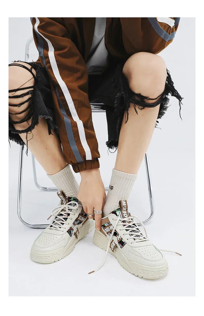 Skateboard Heren schoenen Zomersneakers Leer Casual Mode Outdoor Hardlopen Sport Wandelen Tennis Platform Designer Luxe