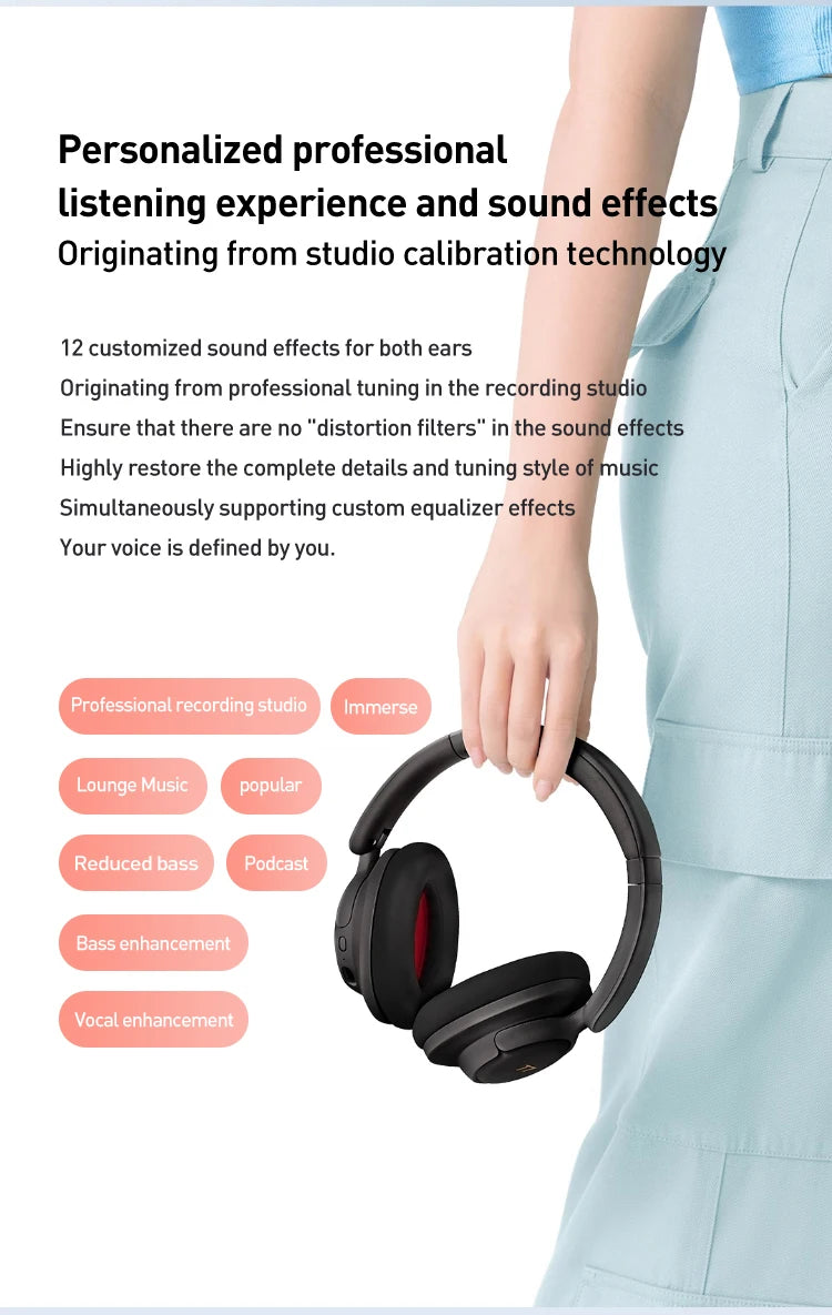 1MORE SonoFlow S Active Noise Canceling Wireless Headphones 42dB ANC Bluetooth Headsets Hi-Res Audio  90H Playtime