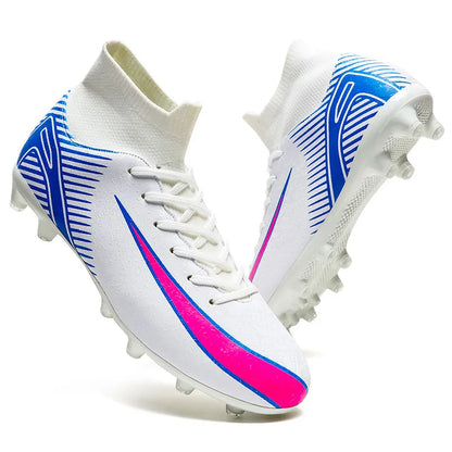High Top Football Boots Men's Large Size 47 Training Sports AG Long Nail TF Broken Nail Ball Shoes Net Lining Rubber Outsole