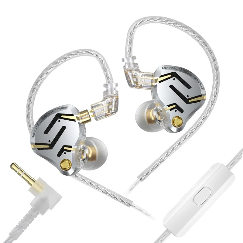 KZ ZS12 PRO 2 Flagship-Grade Super-Linear Hybrid IEM Earphones HiFi Bass In Ear Headphones Esports Gaming Headest Wired Earbuds