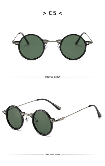 Runde Sonnenbrillen für Männer und Frauen, Retro-Steampunk-Sonnenbrillen, Herren- und Damenbrillen, Marken-Designerbrillen, Metallrahmen, Sonnenbrillen, Oculos De Sol