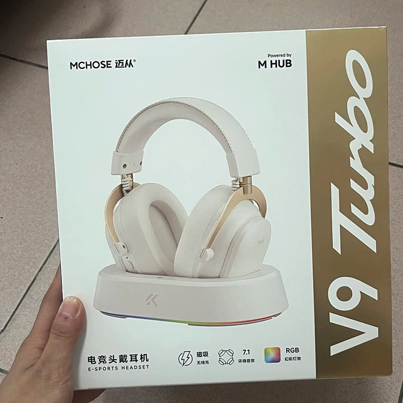 MCHOSE V9 Turbo Wireless Charging Gaming Headset Over-Ear Four-Mode with Microphone Professional Esports Headphones