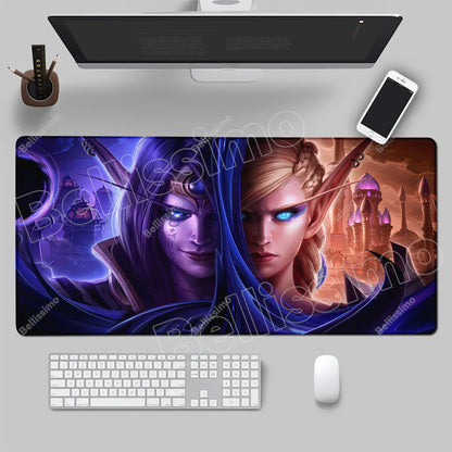 World Of Warcraft 90x40 Μεγάλο Gaming Mouse Pad Επιφάνειας Γραφείου για Παιχνίδια Csgo, Φυσικό Καουτσούκ, Μεγάλο Gamer XXL Mousepad Υπολογιστή