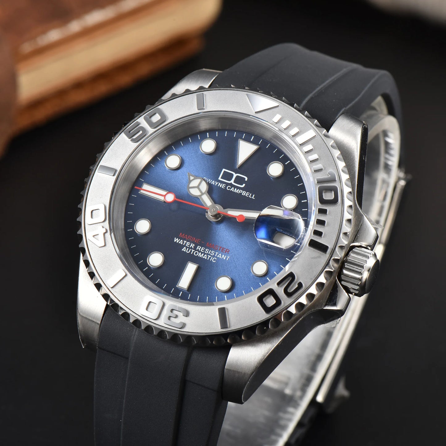 DWAYNE CAMPBELL NH35 Men's Mechanical Watch Waterproof Rubber Band Luminous Sapphire Glass Sport Watch